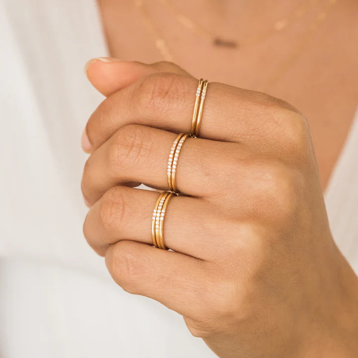 Pavé CZ Stacking Ring – 14k Gold-Filled
