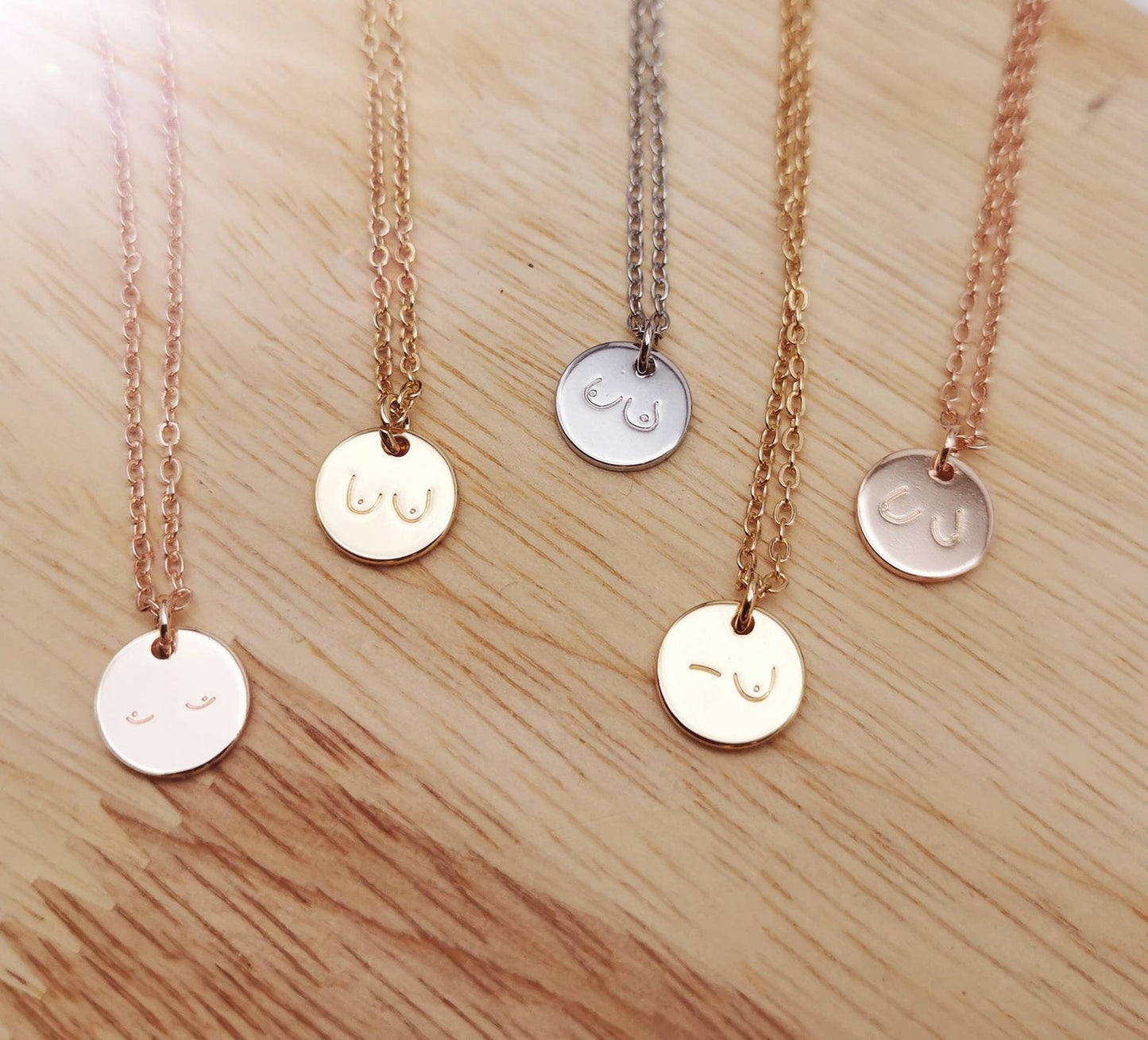 Boob Stamped Necklace