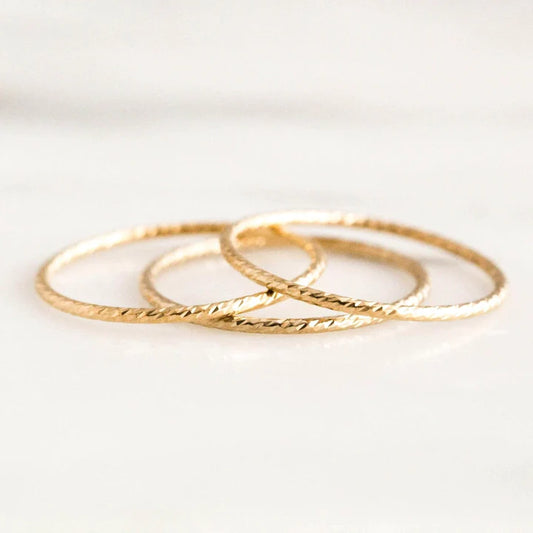 Serrated Skinny Stacker Ring – 14k Gold-Filled